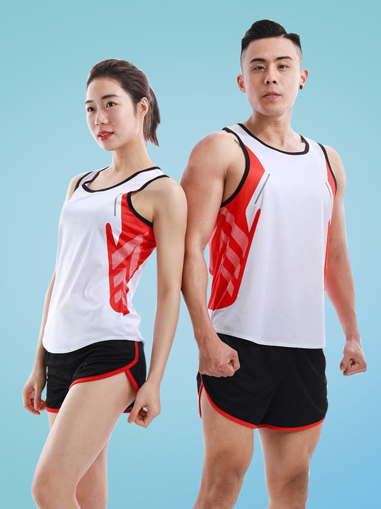 夏季田径服套装男女马拉松晨跑步健身长跑训练衣印字号考试运动装