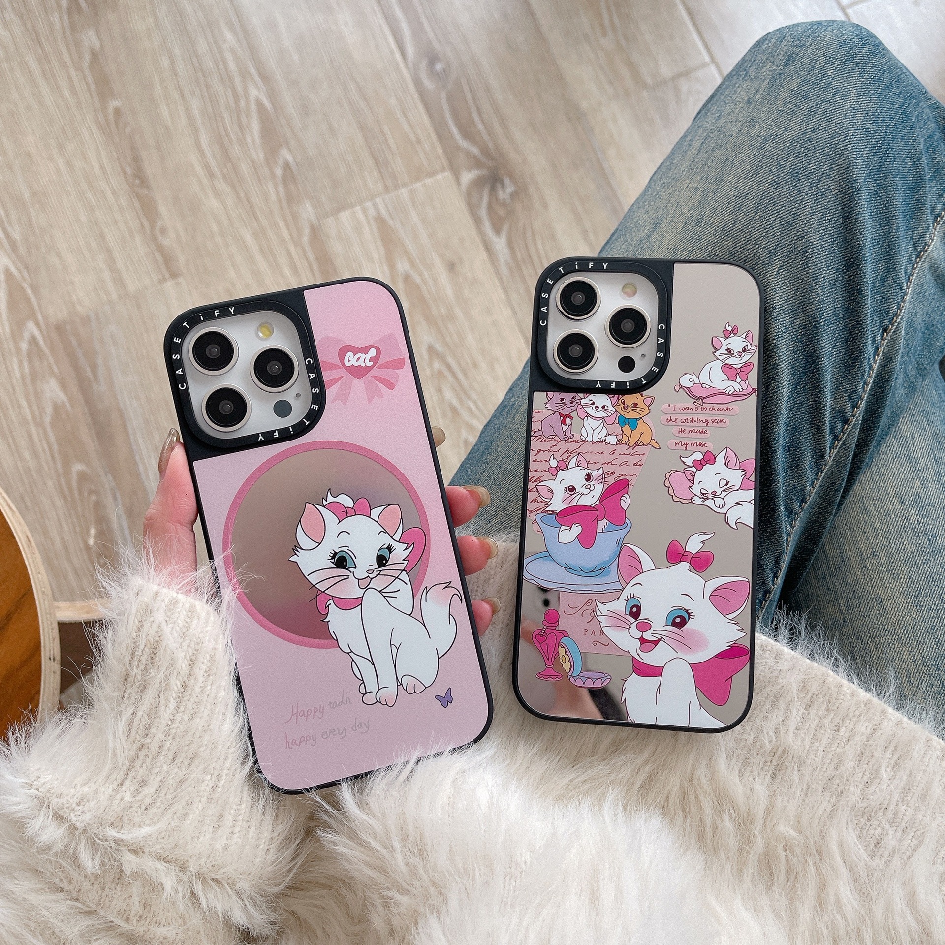 优雅高品质玛丽猫case明星同款适用iphone型号15promax/14手机壳