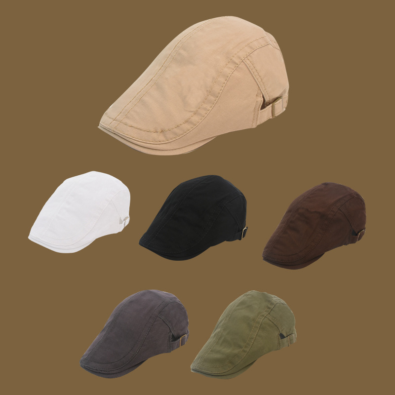 hat men‘s beret summer trendy british khaki peaked cap men fashion brands summer men‘s casual sun hat