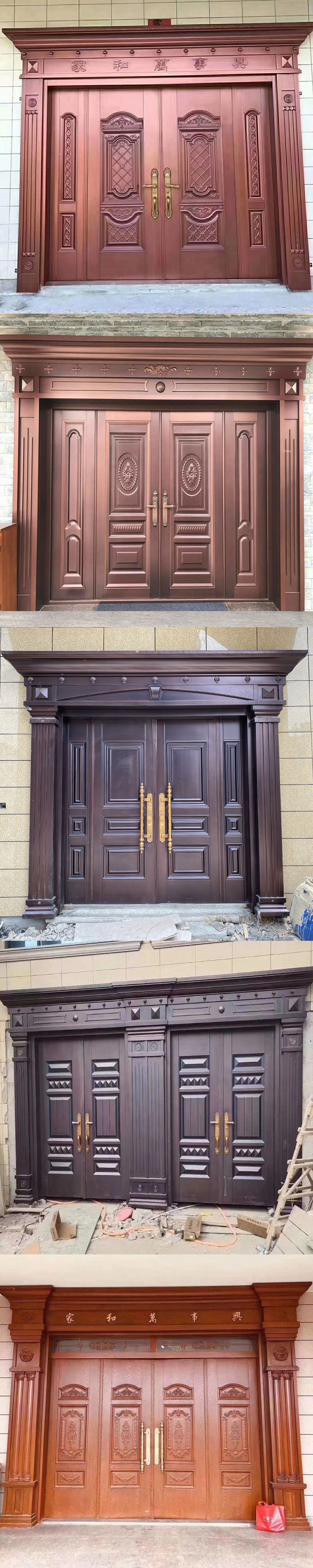 别墅入户门大门农村自建房双开门新款锌合金外门进户门四开独立站