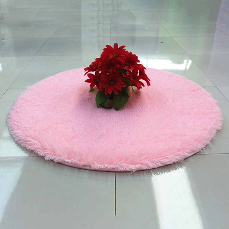 Thickened Solid Color round Carpet Living Room Coffee Table Bedroom Bedside Factory Wholesale Long Wool Household Hanging Basket Computer Chair Cushion