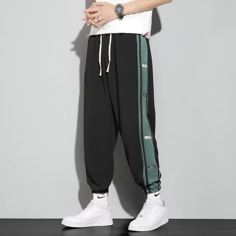 Autumn and Winter New Fashion Brand Sweatpants Men's Exercise Ankle-Tied Trendy Fleece-Lined Casual Trousers Winter Loose and Warm Pants