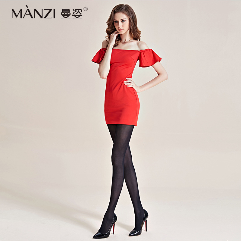 曼姿100d天鹅绒丝袜打底袜菠萝袜防勾丝空姐丝袜