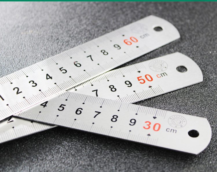 加厚不锈钢直尺15/30/50/60cm1/2米钢板尺钢尺测量钢直尺长铁尺子