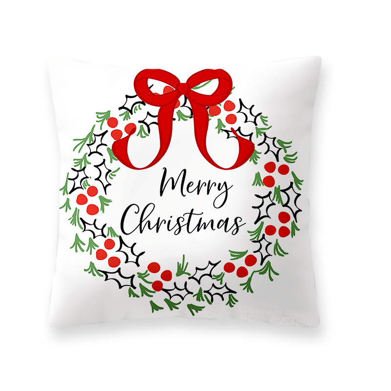 New Christmas Atmosphere Pillow Cover Simple Printing Cushion Cover Home Bedroom Car and Sofa Linen Pillow Cover