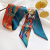 Dunhuang impression Silk scarf Guochao Ribbon spring and autumn Strip decorate gules Hanfu Hair band belt Scarf