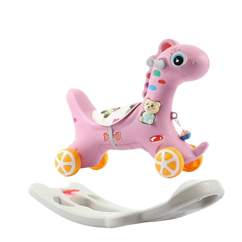 Children's Rocking Horse Trojan Horse Multi-Functional Rocking Horse Music Early Education Sliding Rocking Horse