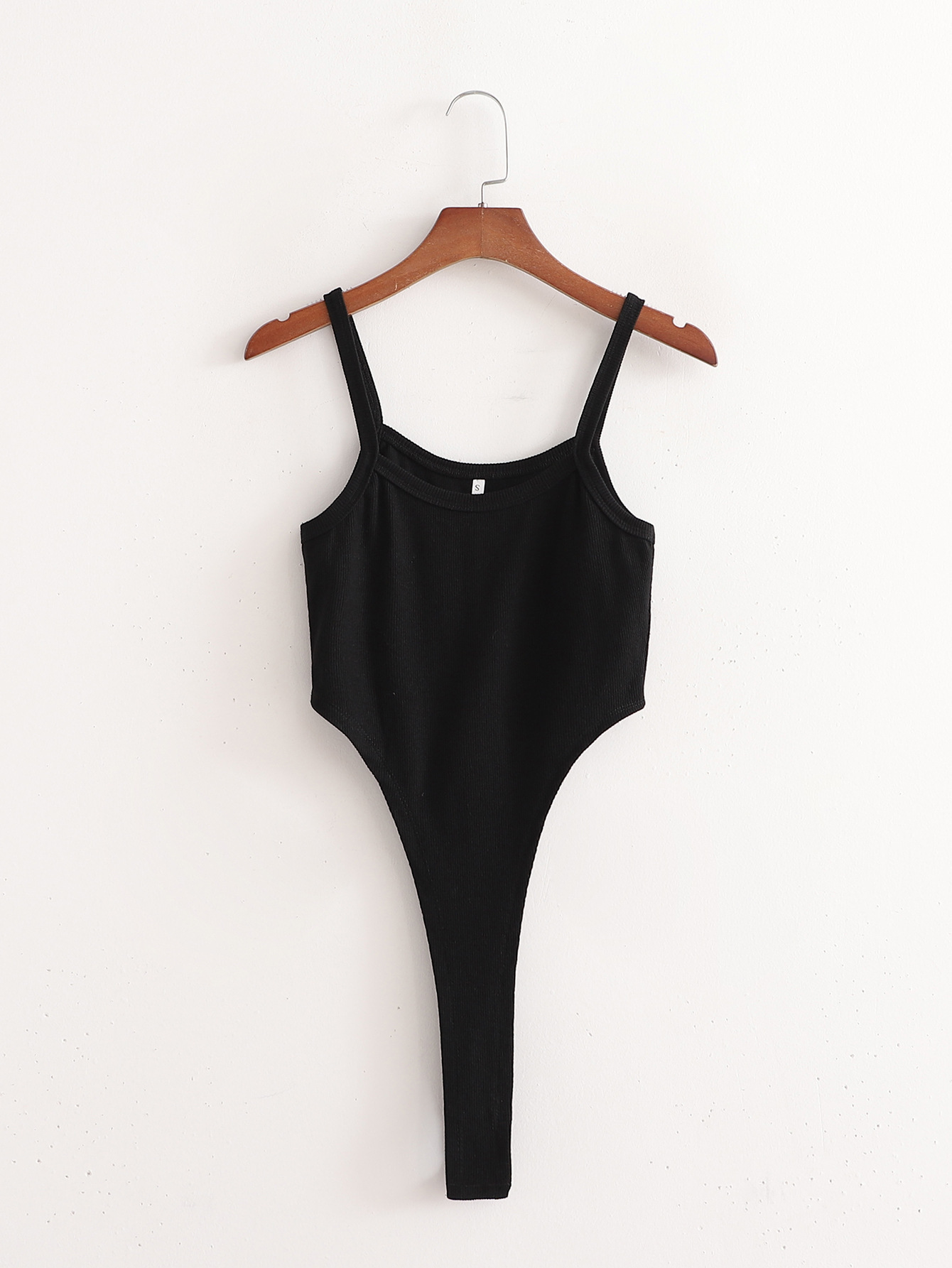 欧美性感高开叉纯色基础款连体背心女夏季修身漏腰百搭连体上衣潮