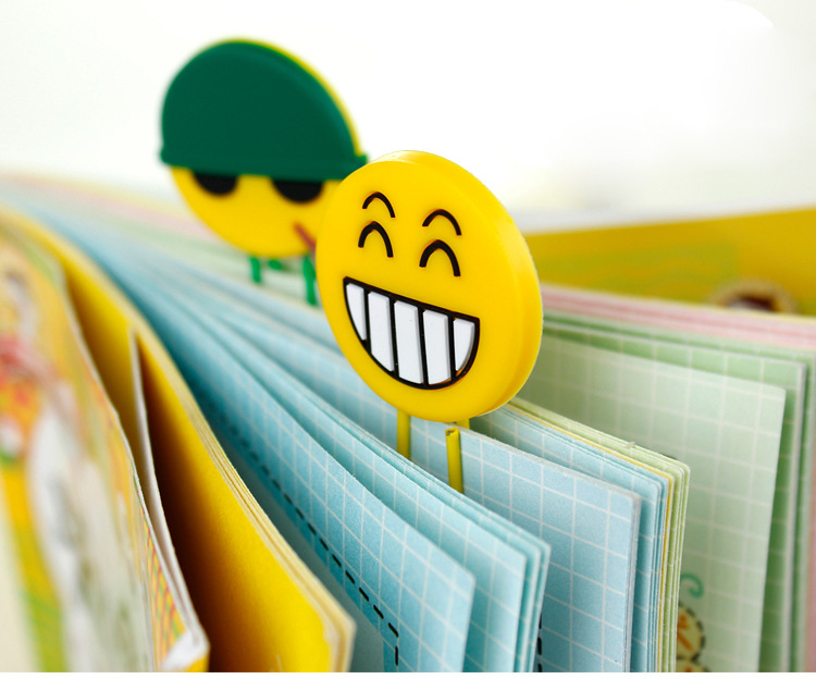 笑脸表情回形针书签创意可爱金属曲别针彩色回行针卡通韩版曲别针