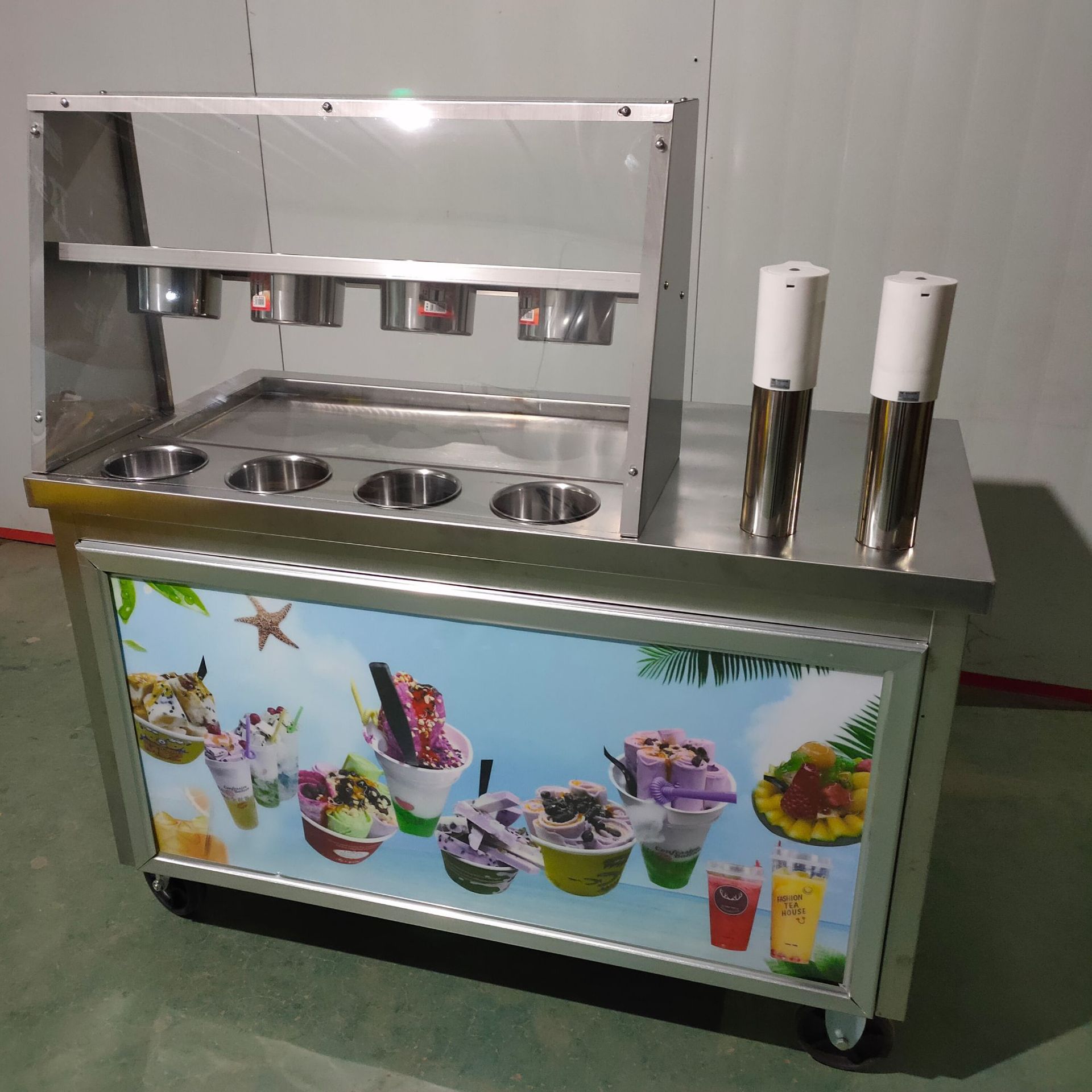 炒酸奶机商用泰国炒冰机厚切炒酸奶抹茶冰淇淋机器长锅厚切炒冰机