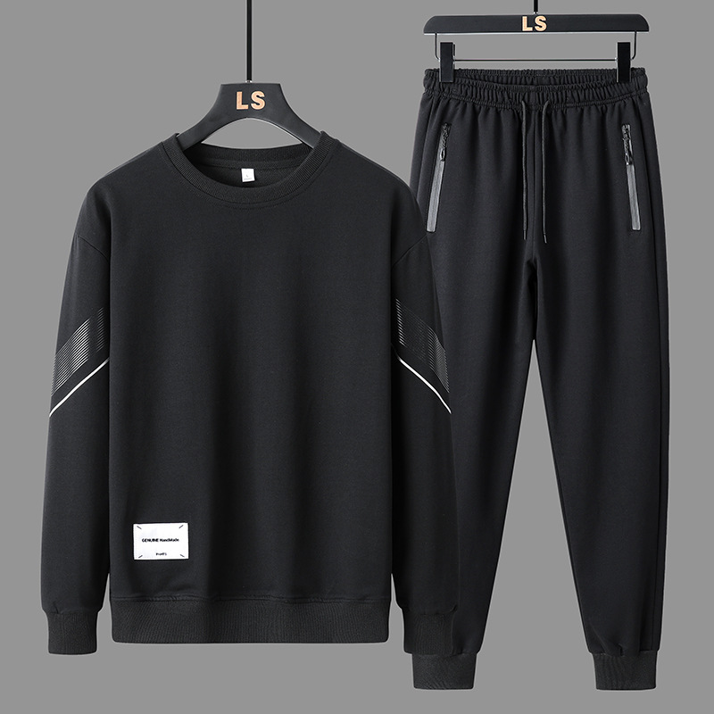 2023 New Spring and Autumn Men's Casual Sweatshirt Outfit round Neck Sweater Pants Menswear Fashion Brand Sportswear Two-Piece Set