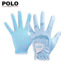 包邮POLO高尔夫球手套女款韩版防滑型手套硅胶防滑耐磨 1双装