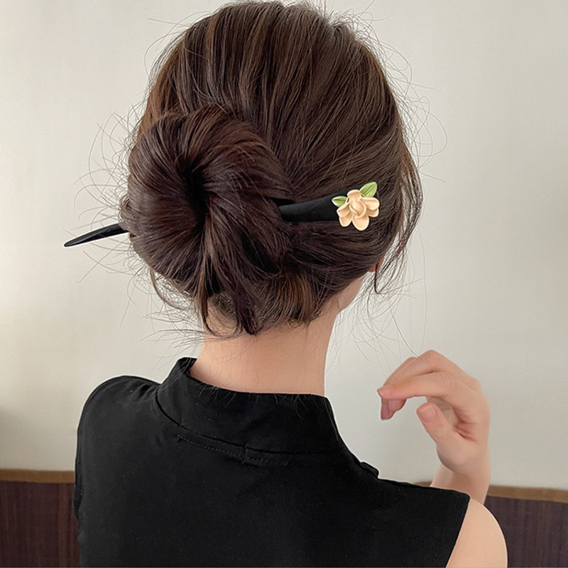 New Chinese Style Wooden Hairpin Hairpin High-Grade Simple Special-Interest Design Cheongsam Hanfu Antique Hair Accessories Updo Hair Clasp