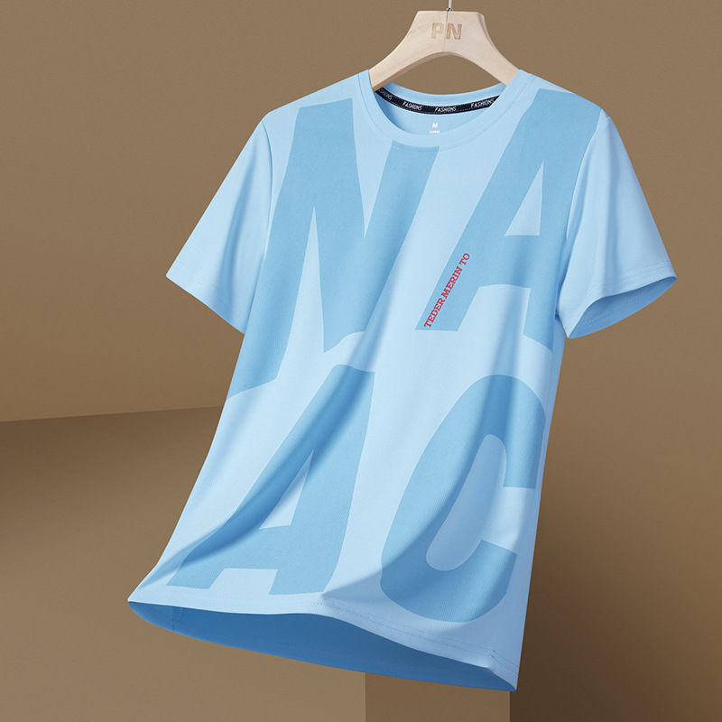 速干透气男士短袖t恤户外运动衫2024夏跑步宽松上衣薄款吸湿排汗