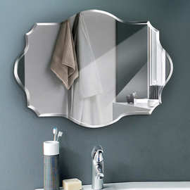 多边形斜边浴室镜无框卫浴镜壁挂卫生间洗漱洗手间镜子粘贴梳妆镜