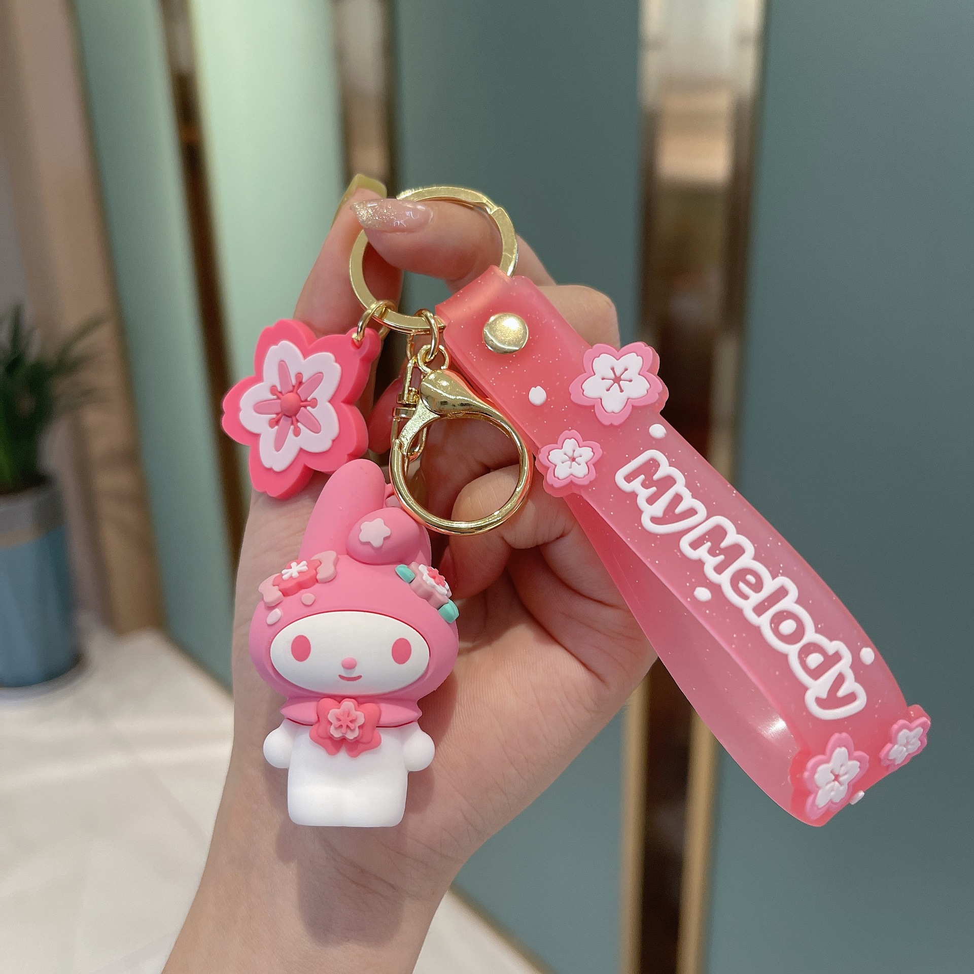 Cartoon Sanrio Cute Cinnamon Dog Doll Key Chain Couple Automobile Hanging Ornament Schoolbag Pendant Keychain Wholesale