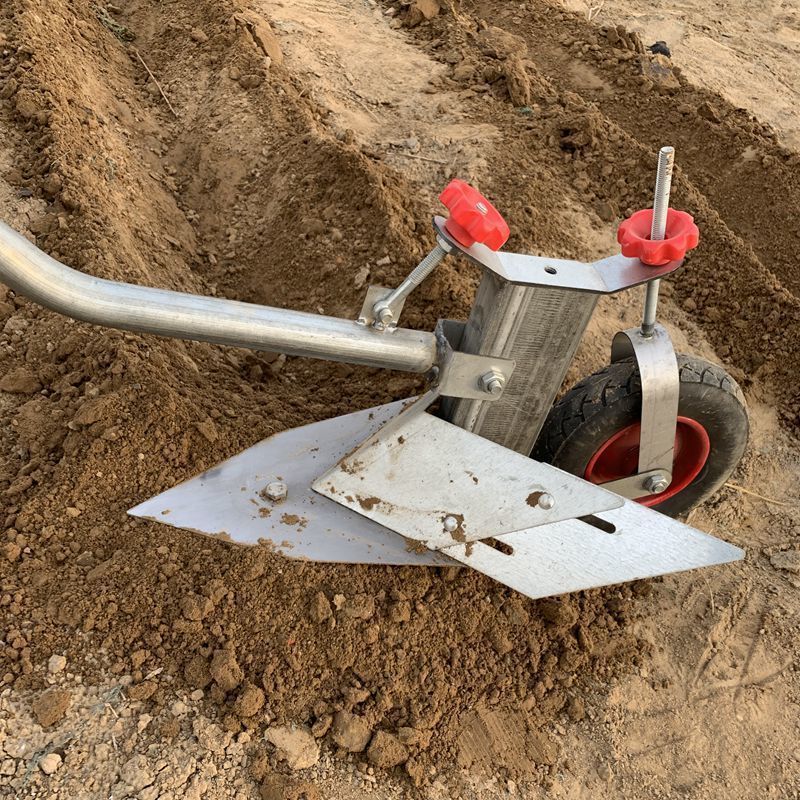 农用手拉犁单人起垄可调节人拉犁人工耕地小型微耕机开沟培土