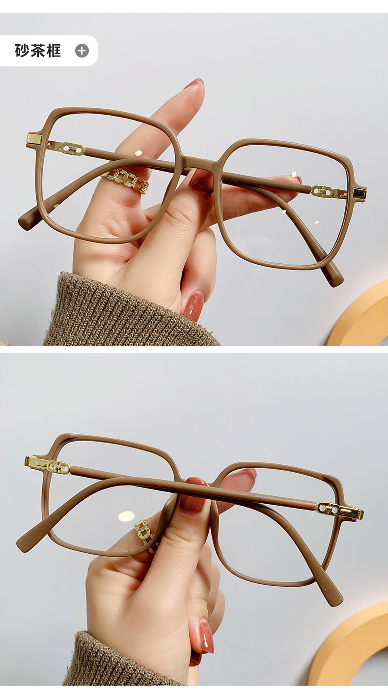 新款韩版潮网红同款方形防蓝光眼镜个性大框素颜平光镜架可配近视