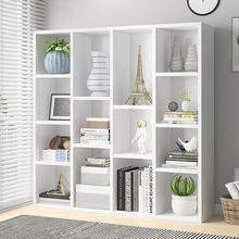 6R组装小木格子柜子自由组合简易书柜书架简约现代落地储物收纳置