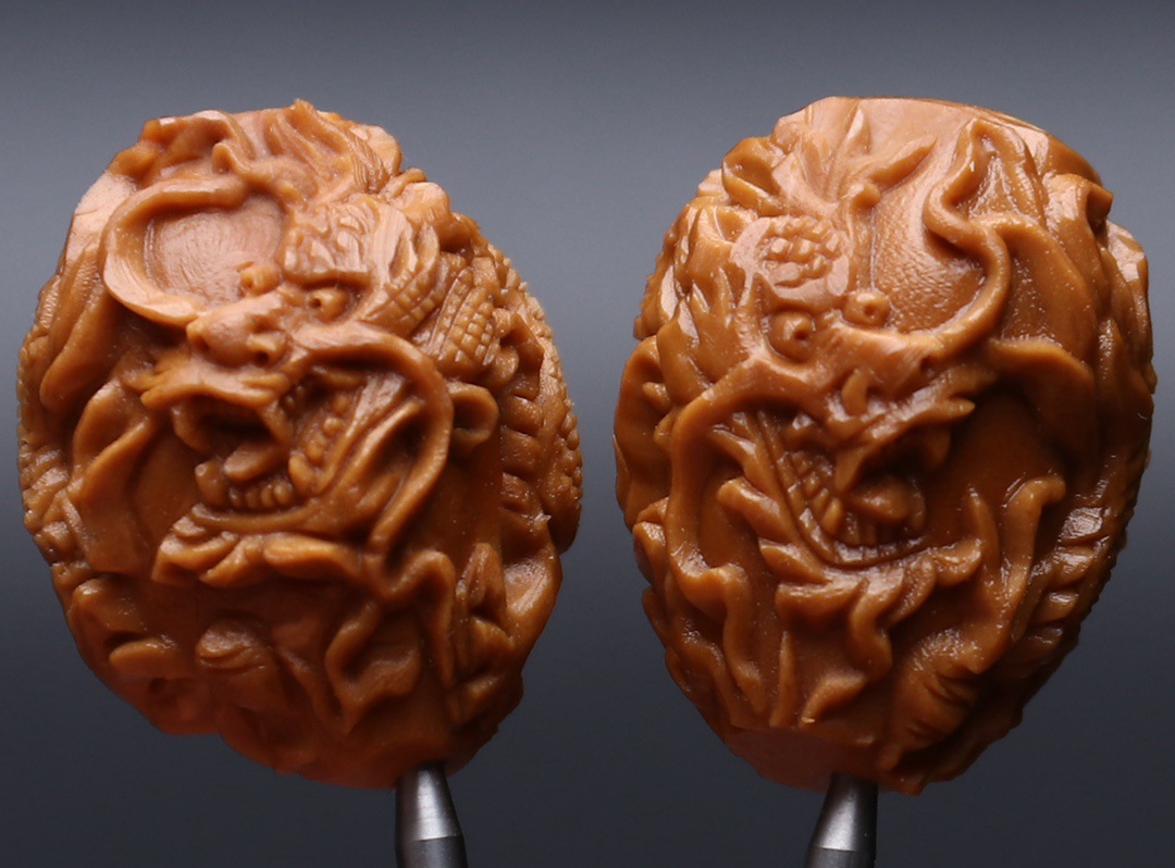 橄榄核雕刻手串九龙戏珠橄榄核老油核龙手持手链文玩把玩件收藏