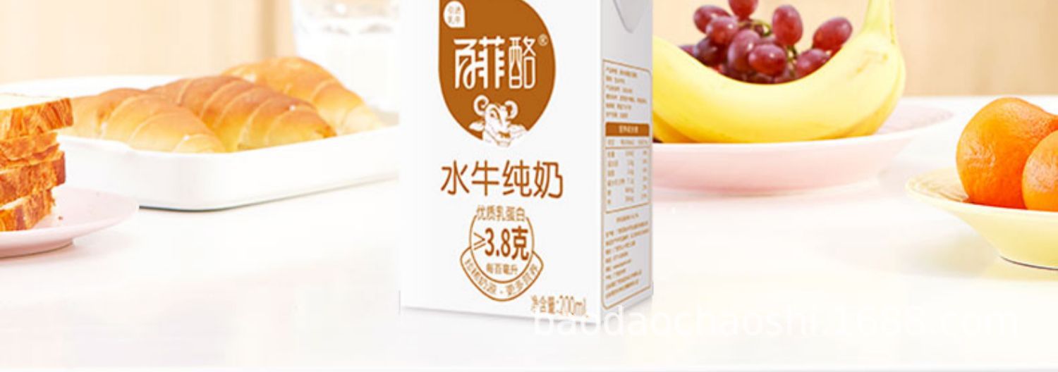 现货百菲酪水牛纯奶200ml装广西百非酪水牛奶