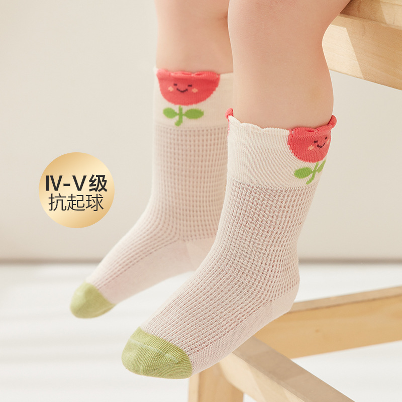 Baby & Kids Thin Mesh Ankle Socks, 2023 Summer - Cute Flowers