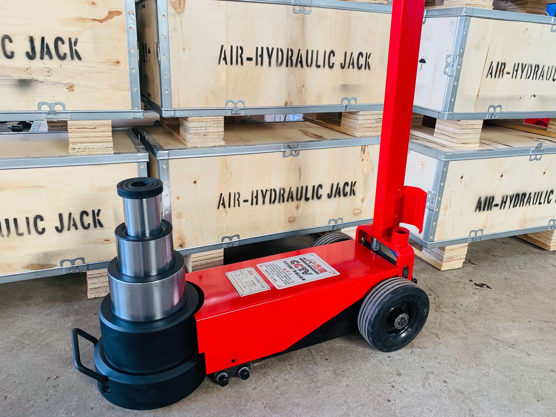 三节气动液压千斤顶卧式千斤顶50t