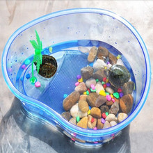 塑料乌龟缸透明小型造景带晒台大中小号水陆龟箱大中型别墅缸