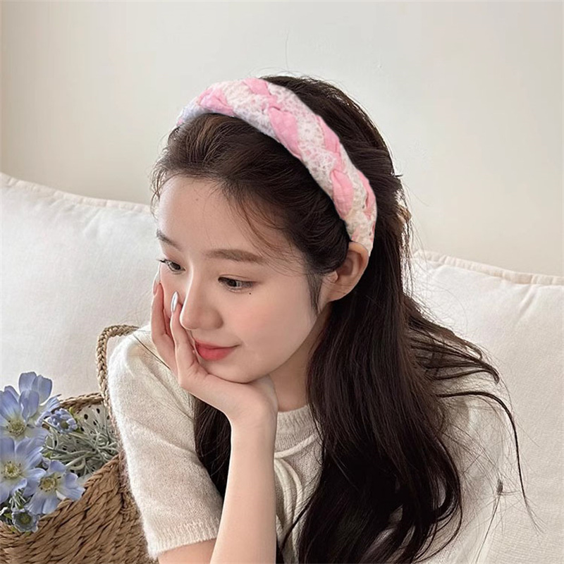 蕾丝麻花编织发箍女高级感少女发饰高颅顶显脸小洗脸外出通用头箍