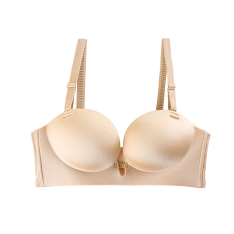 半杯文胸nb女一片式无痕有钢圈聚拢调整型内衣文胸
