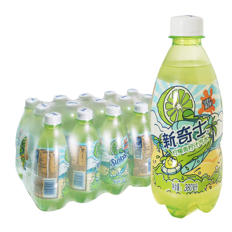 屈臣氏新奇士柠檬味碳酸汽水380ml*15瓶 夏天网红饮料整箱特价