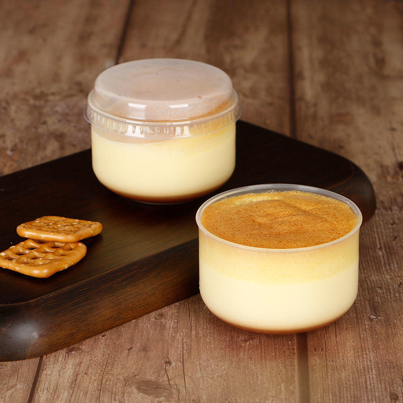 一次性布丁杯网红胖胖双皮奶杯带盖加厚耐高温透明盒子创意酸奶杯