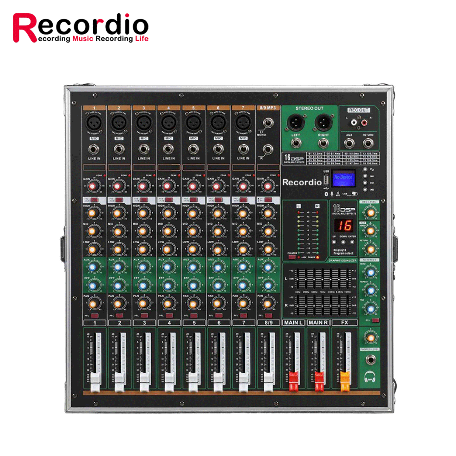 品牌gax-hm80 家用8路大功率功放调音台功放一体机舞台演出手提调音台