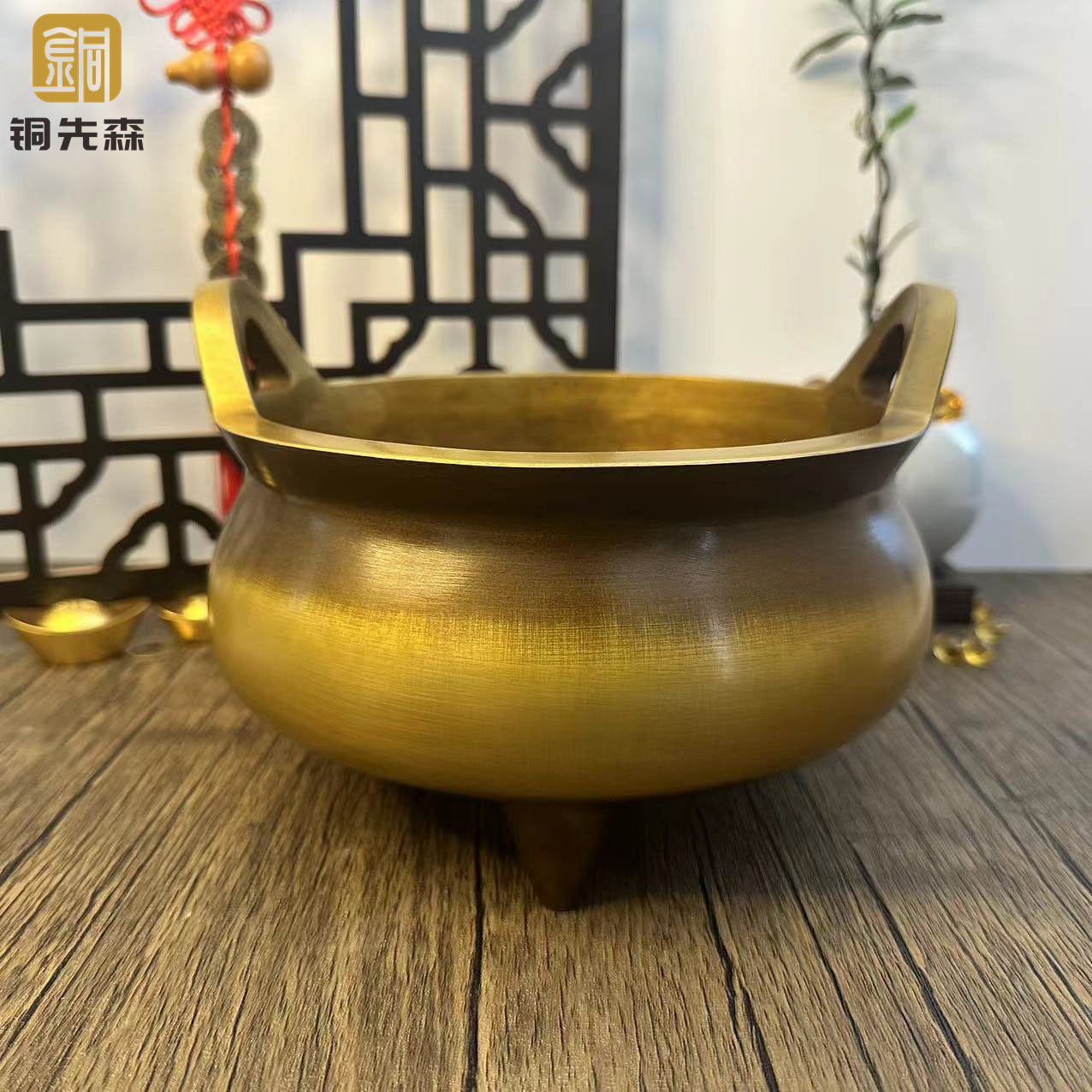 铜香炉黄铜大号供奉炉特大寺庙供佛烧香炉家用室内宣德炉苏工香炉