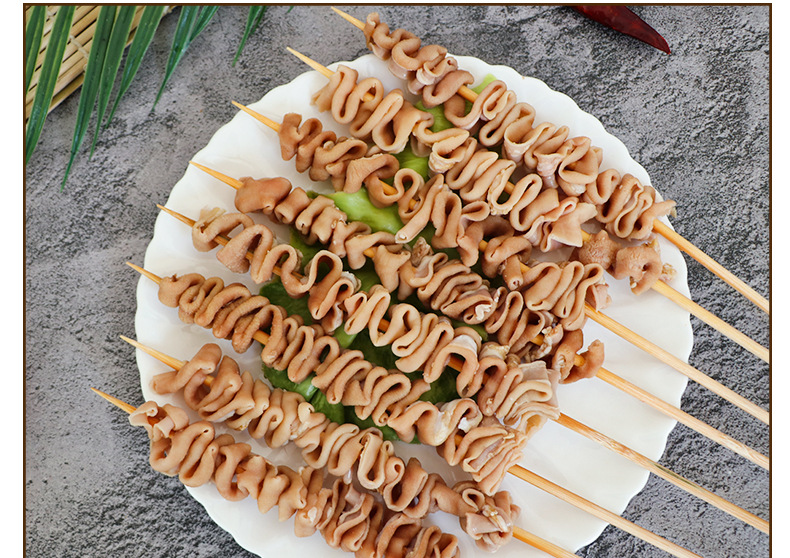 乐沣鸭肠花大串烧烤油炸铁板麻辣烫串串香火锅冷冻食材半成品20串