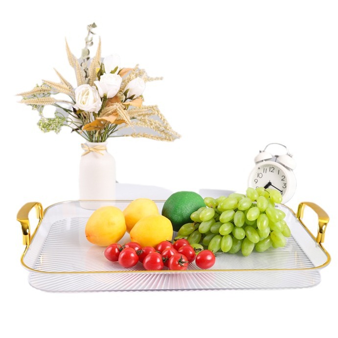 Light Luxury Pet Fruit Plate Home Living Room Bread Plate Nordic Snack Dried Fruit Plate Tray Front Desk Coffee Table Dining Tray
