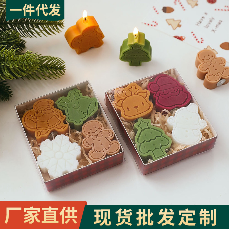 Christmas Gift Aromatherapy Candle Wholesale Christmas Snowman Gingerbread Man Creative Christmas Candle Aromatherapy Gift Set