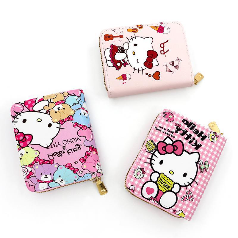 cartoon short wallet with zipper easy to carry wallet cute cartoon student coin purse card holder