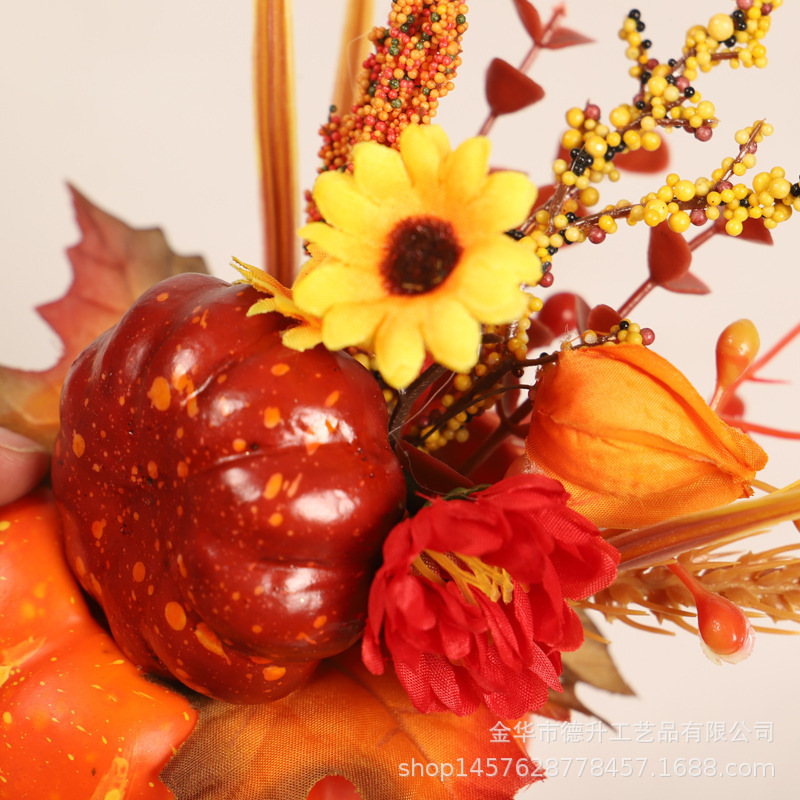 Cross-Border E-Commerce Manufacturers Supply Thanksgiving Harvest Festival Halloween Autumn Maple Leaf Pumpkin Berry SUNFLOWER Pumpkin Bonsai