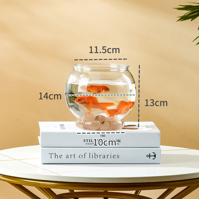 Plastic Pet Thickened Living Room Fish Tank High Transparent Small Desktop Fish Tank Household Hydroponic Plant Spherical Fish Globe