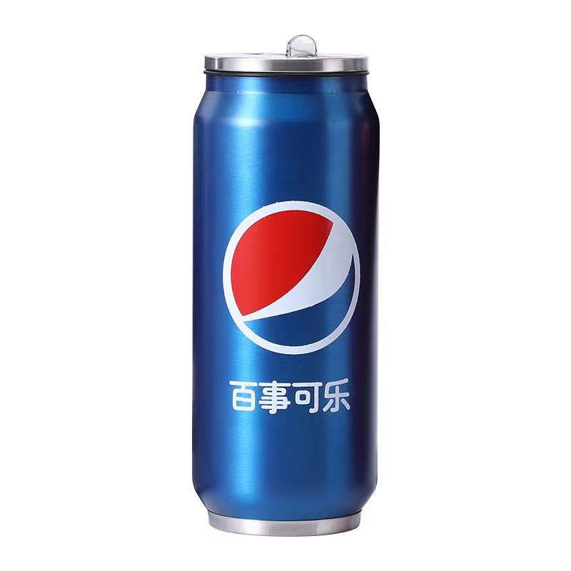 Cola Water Cup Cans Vacuum Cup Double Stainless Steel 304 Vacuum Logo Cup with Straw Stylish Portable Cup