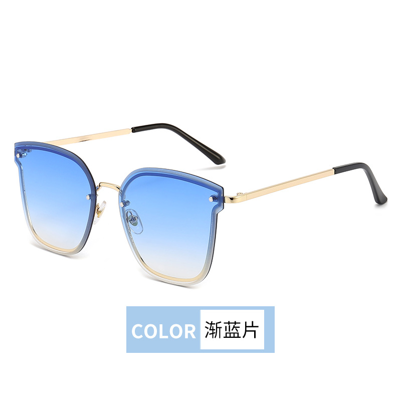 Fashion Unique Gradient Sunglasses Wholesale Men's and Women's round Face Slim and Tall Looking Appearance European and American Kuchao Street Shot Sun Glasses