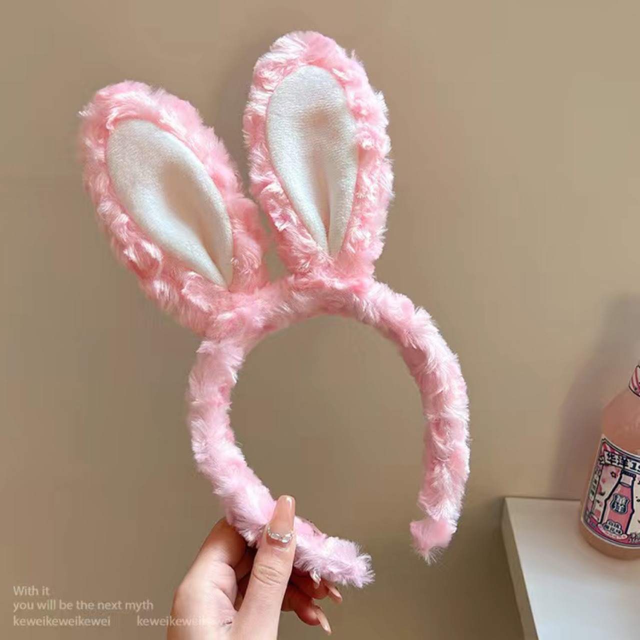 Cute Cartoon Plush Rabbit Ears Three-Dimensional Headband Female Online Influencer Wash Face Hair Fixer Non-Slip Rabbit Headdress Hair Band