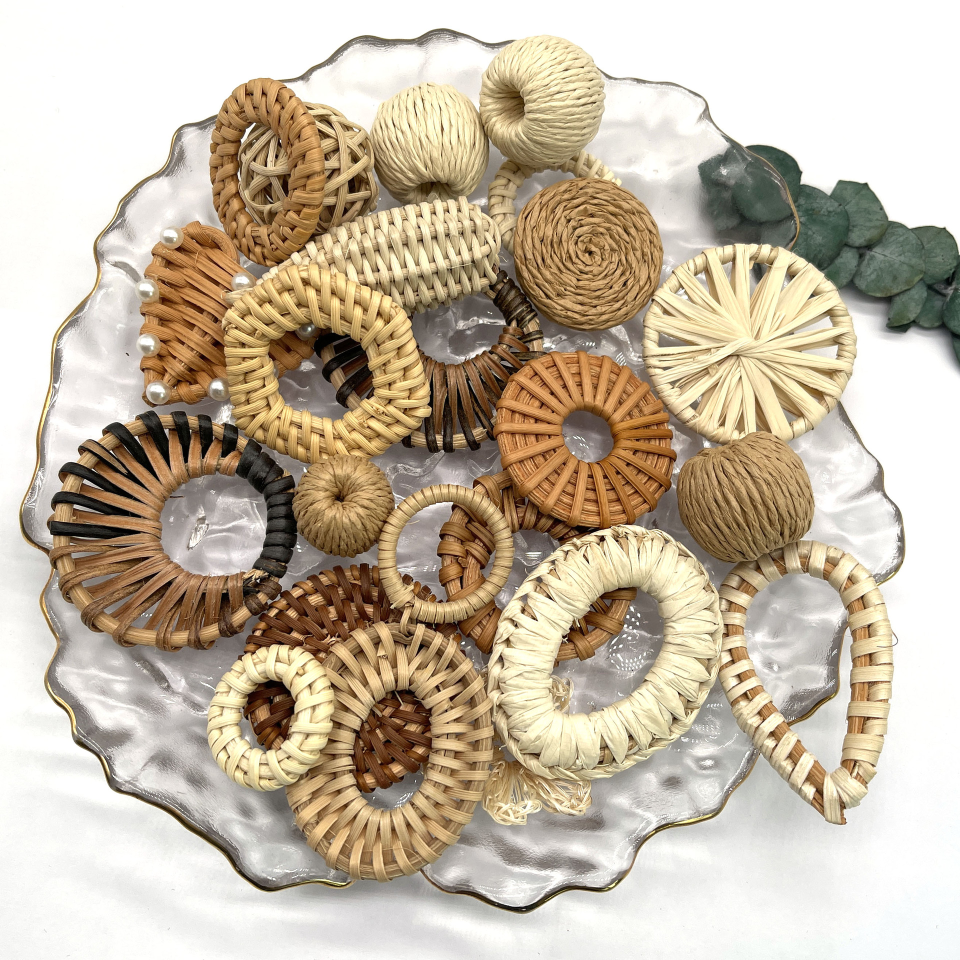 义乌竹编腰带扣 欧美新款竹圈装饰品 天然竹子织工艺品饰品配件