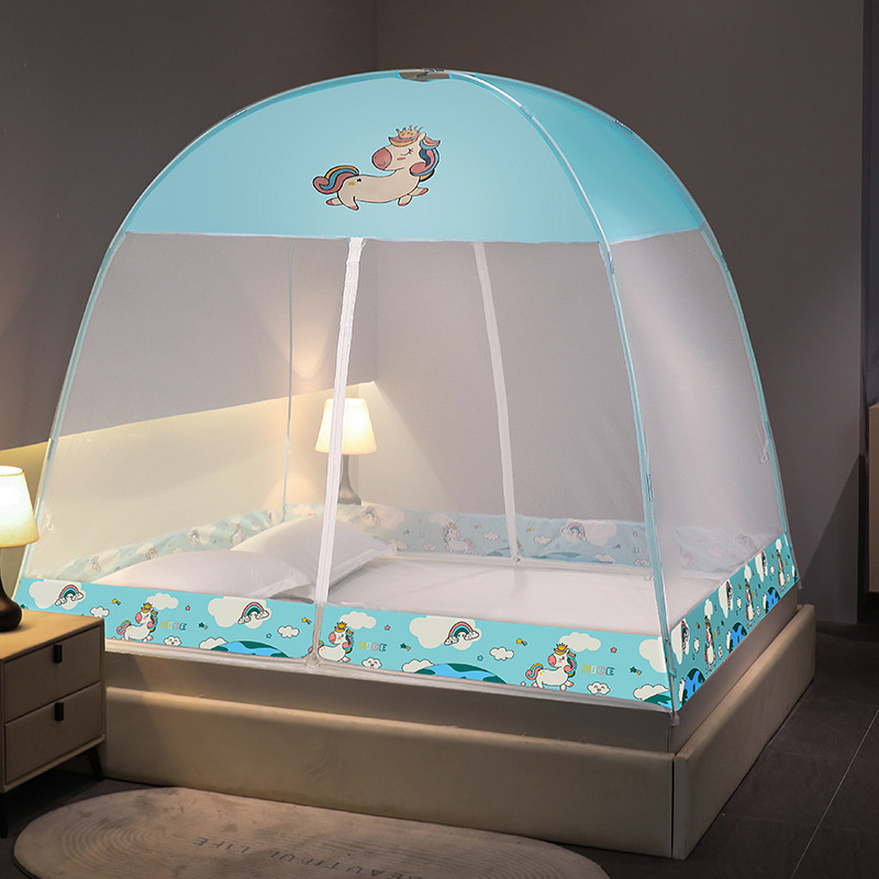 2025夏季蒙古包蚊帐免安装双开门家用蚊帐1.8m宿舍单双人魔术蚊帐