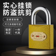 亚环加厚型仿铜挂锁 加粗锁梁防盗门锁 户外适用铜锁芯管理挂锁