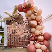 玫瑰金复古粉肤气球花环套装4D铝膜气球生日婚礼婴儿洗礼派对装饰