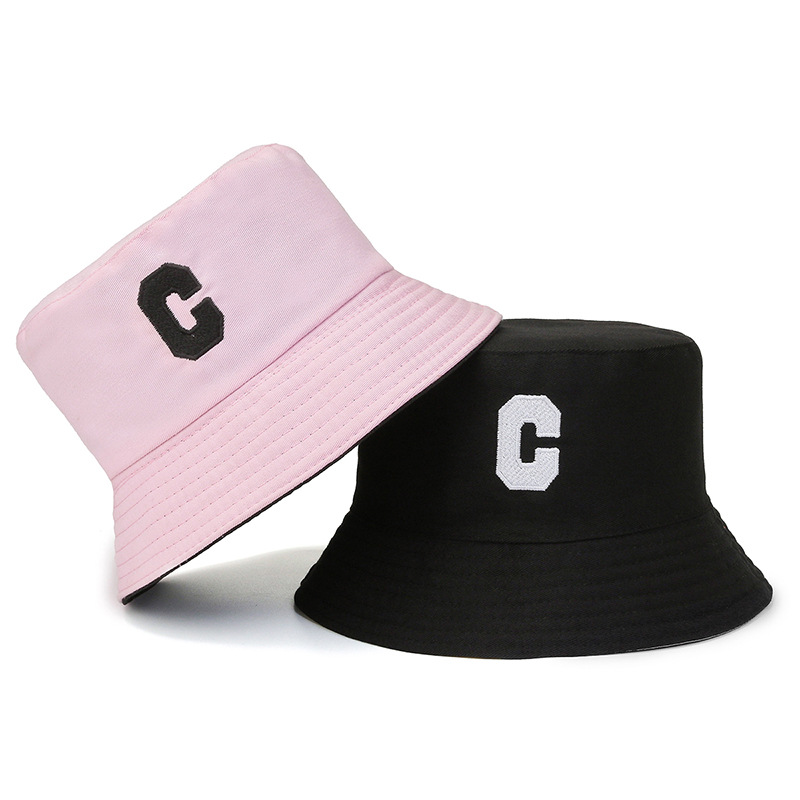 Bucket Hat Men's and Women's Couples Double Sided Embroidery Bucket Hat All-Match Face-Showing Small Hat Customizable Logo