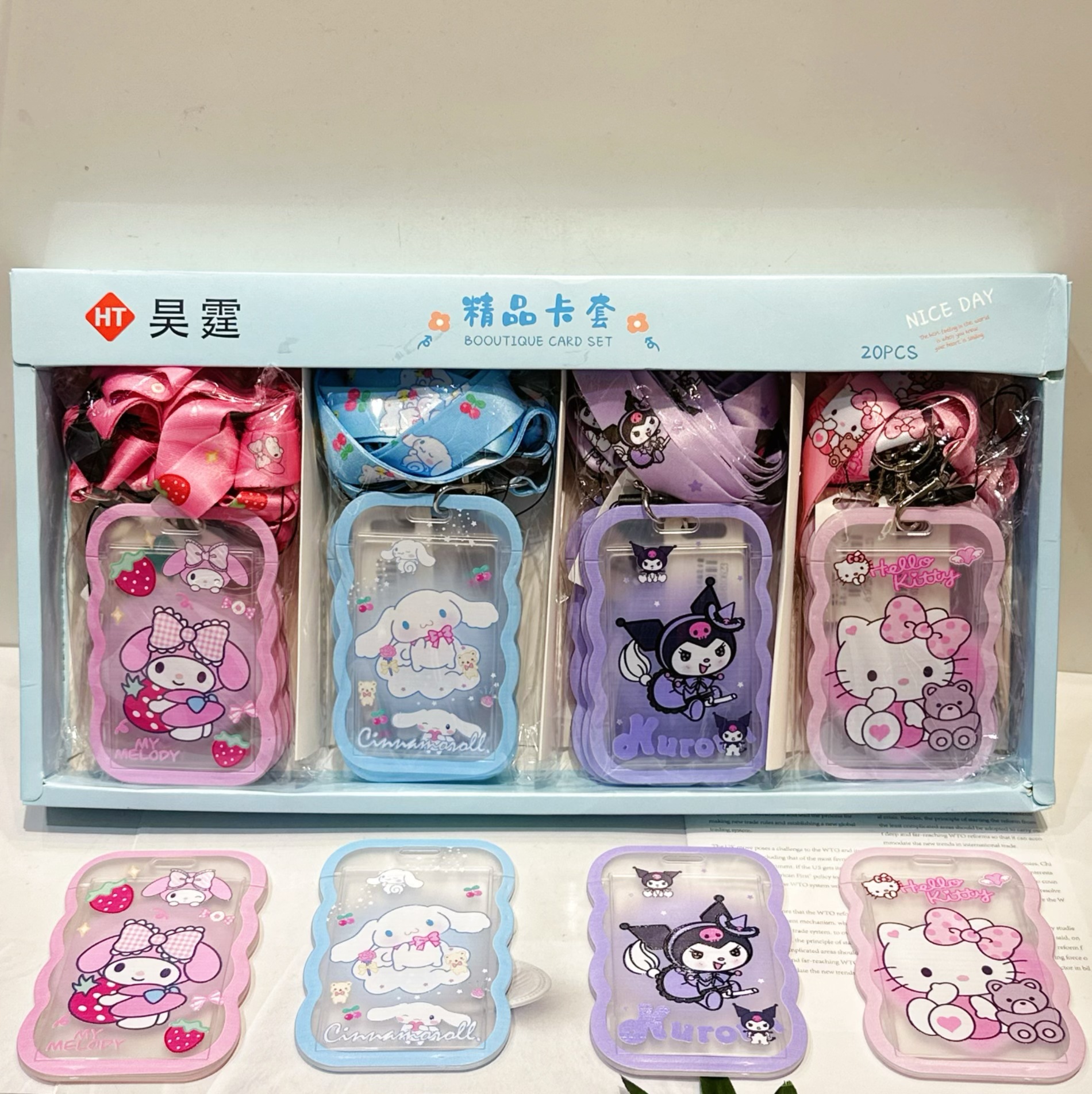 新款三丽鸥学生卡套可爱卡通校园卡带挂绳挂脖证件套