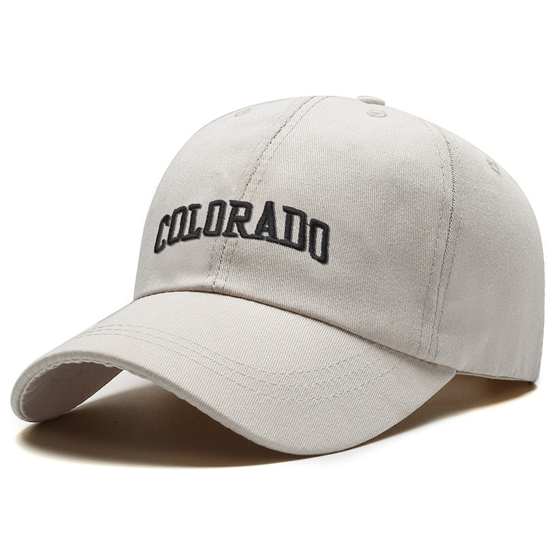 Colo Four Seasons Leisure Vintage Baseball Hat Men's and Women's Korean-Style Letter Embroidered Soft Top Brushed Face-Looking Small Peaked Cap